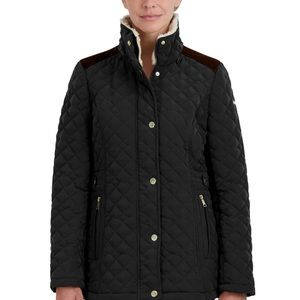 Women's Faux-Fur-Lined Hooded Quilted Coat